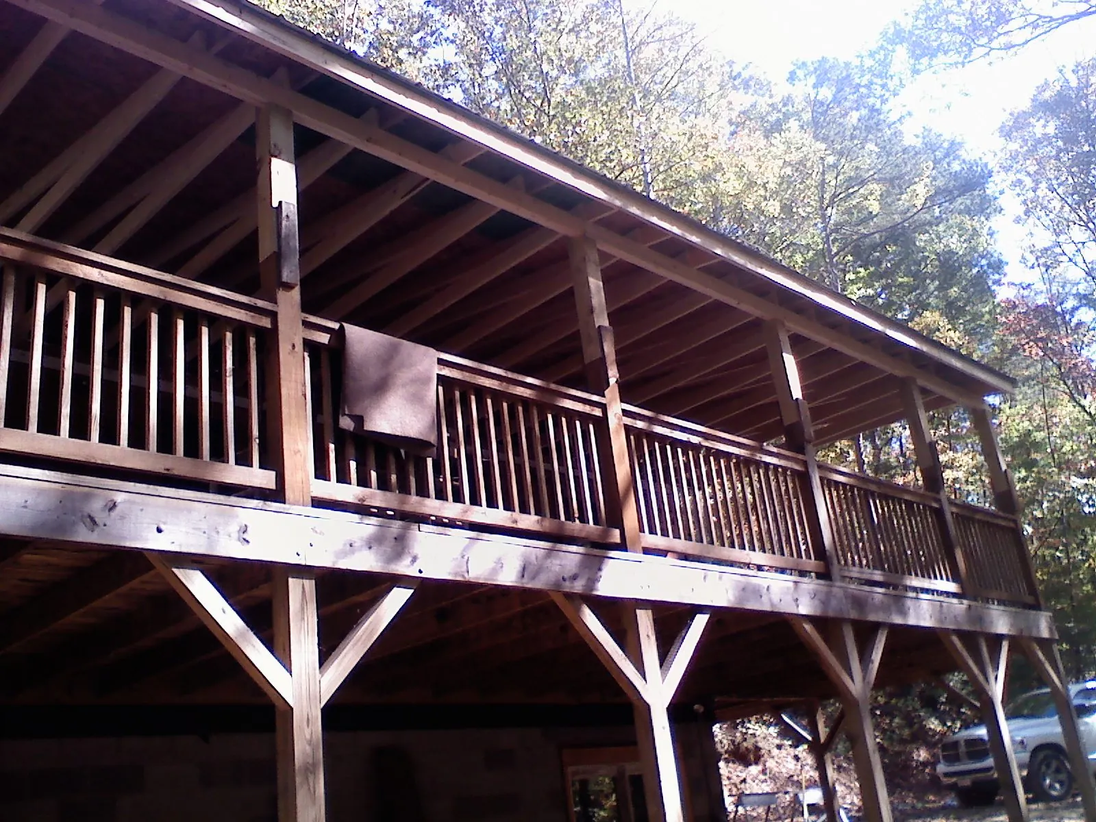 Timber framing under a new elevated porch and deck — Roof Leak Repair in Kingsport by Roofing Brothers